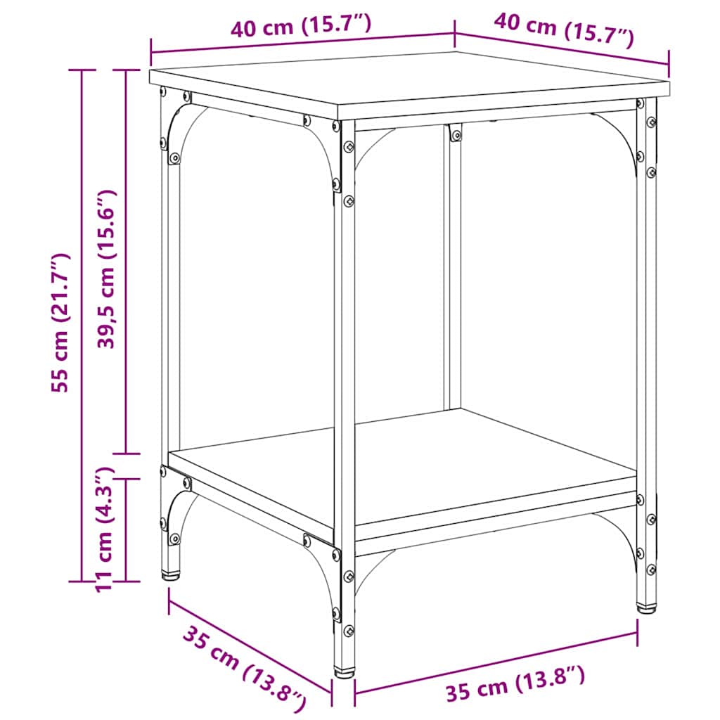 Masă de cafea Stejar Artizanal 40 x 40 x 55 cm Lemn compozit