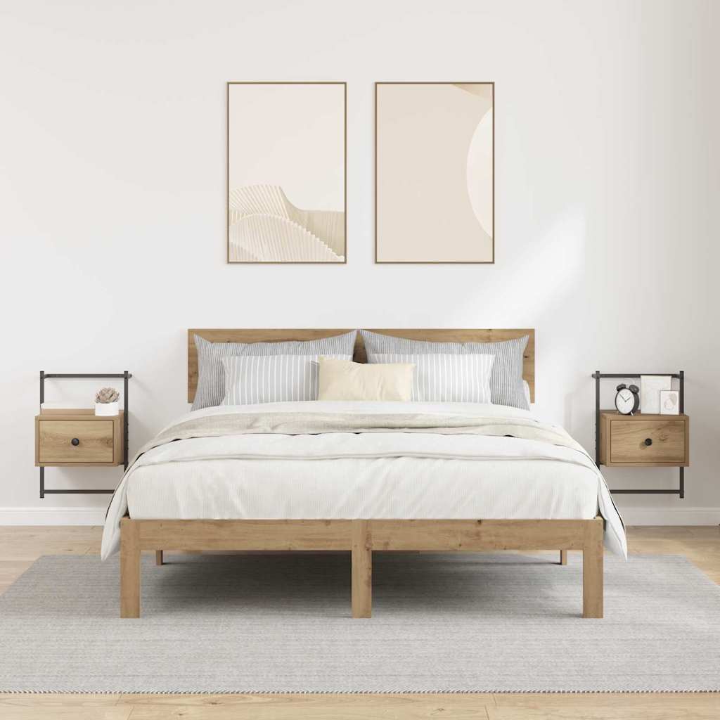 Dulap de noapte 2 pcs Stejar Artizanal 35 x 30 x 51 cm