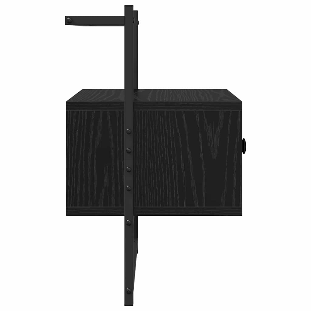 Dulap de noapte cu sertar 2 pcs Stejar Negru 35 x 30 x 51 cm