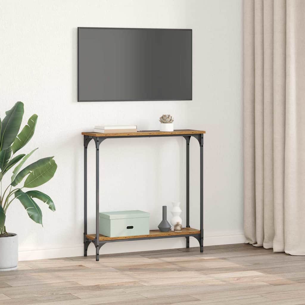 Masă de consolă Lemn Vechi 75 x 22,5 x 75 cm Lemn compozit