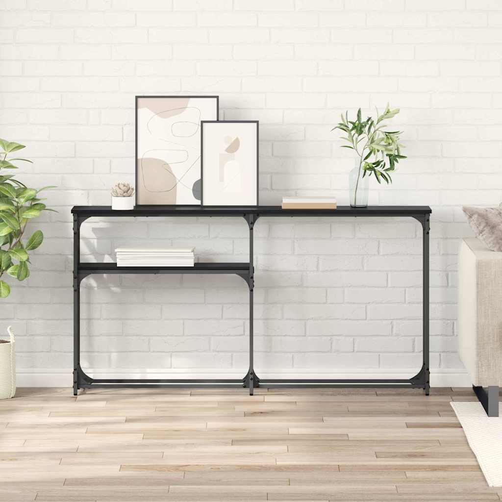 MasaConsole Stejar Negru 146 x 22.5 x 75 cm Lemn compozit