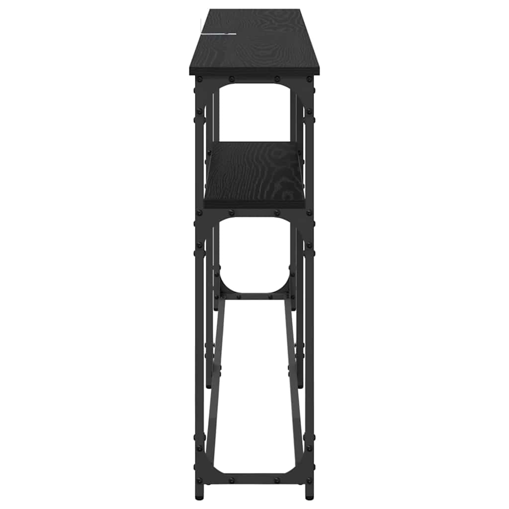 MasaConsole Stejar Negru 146 x 22.5 x 75 cm Lemn compozit