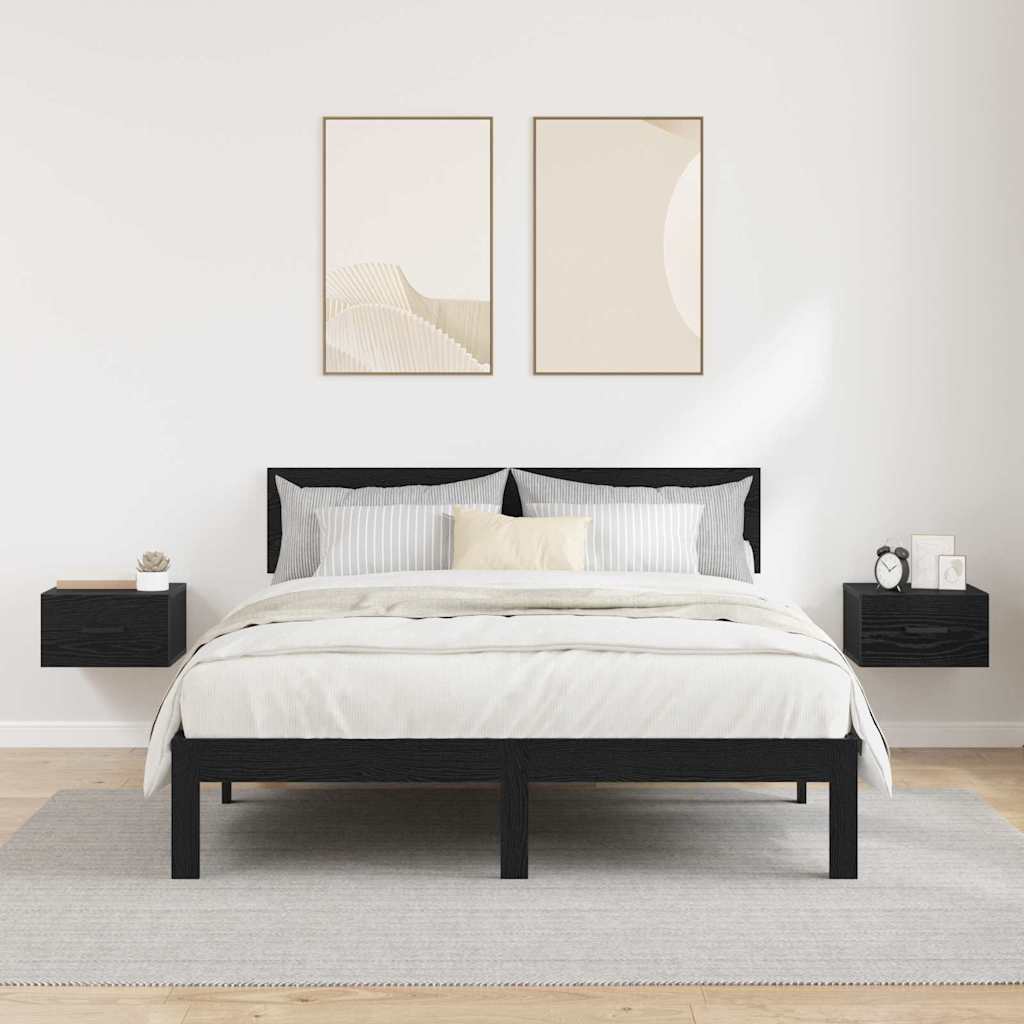 Dulap de noapte cu sertar 2 pcs Stejar negru 35 x 35 x 20 cm