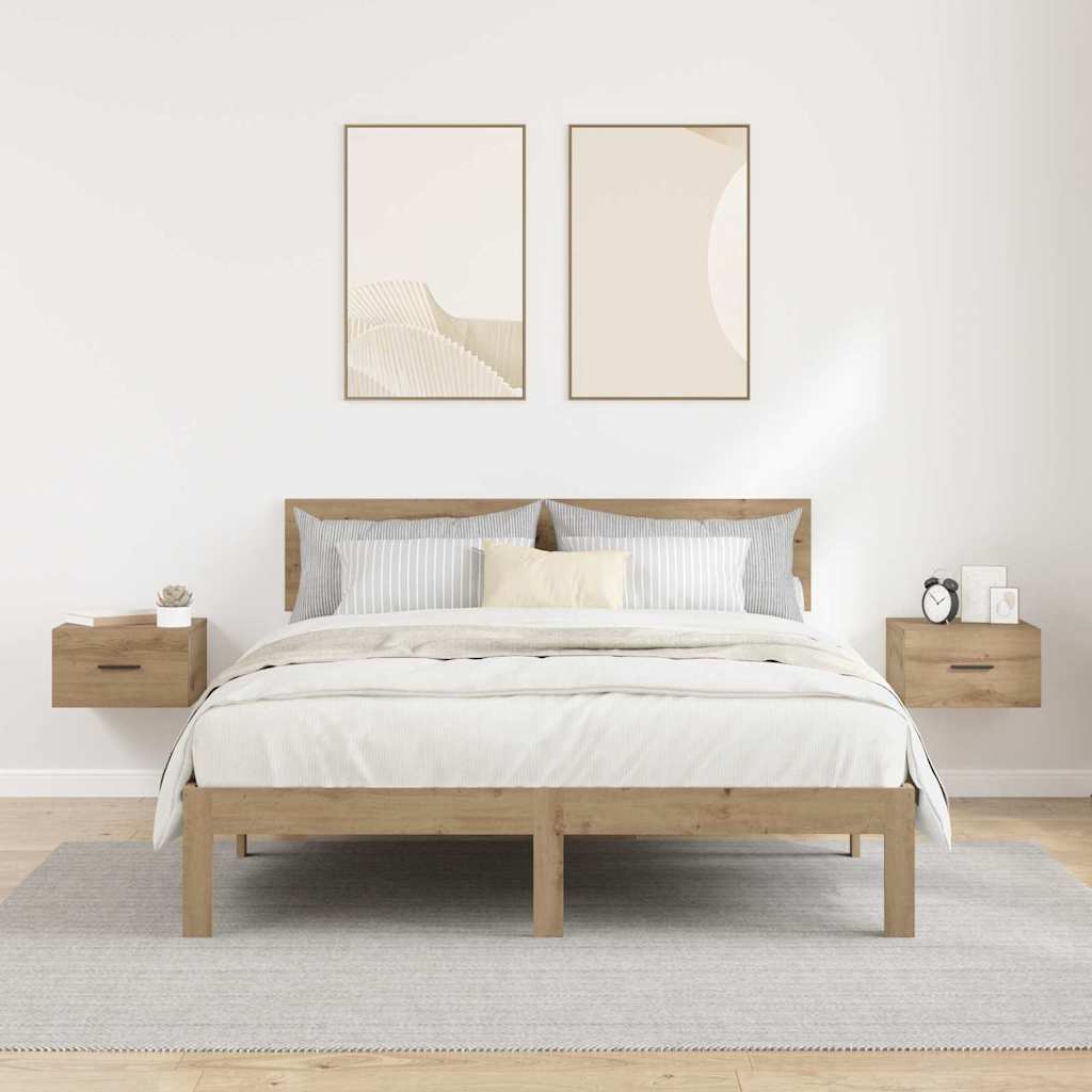 Dulap de noapte 2 pcs stejar artizanal 35 x 35 x 20 cm