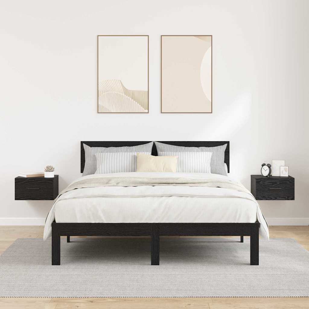 Dulap de noapte cu sertar 2 pcs Stejar negru 35 x 35 x 20 cm