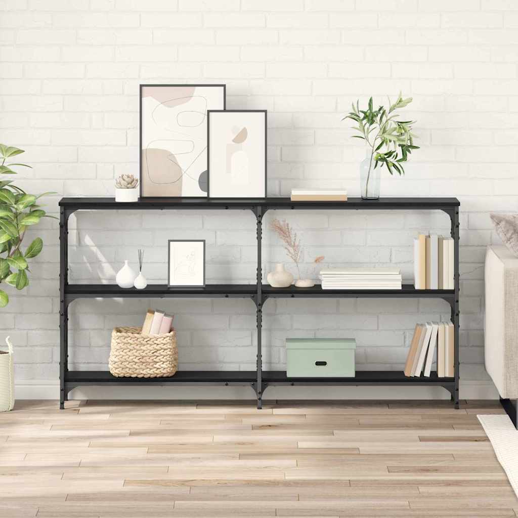 Masă de consolă Stejar Negru 156 x 28 x 80,5 cm Lemn compozit