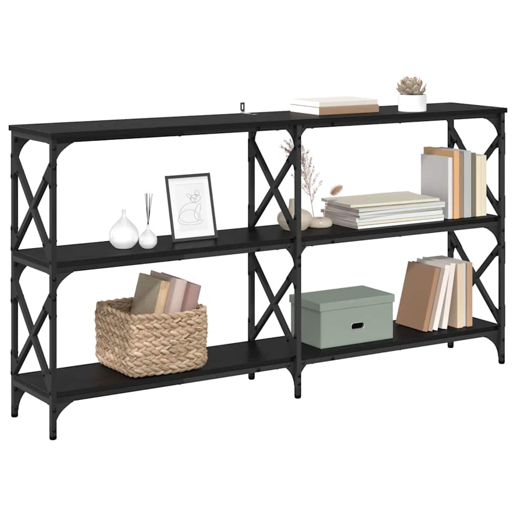 Masă de consolă Stejar Negru 156 x 28 x 80,5 cm Lemn compozit