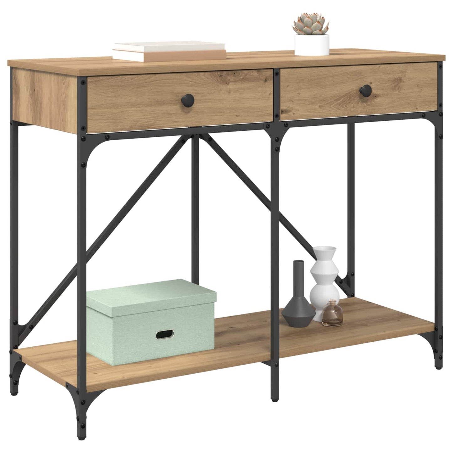 Masă de consolă cu sertar Stejar Artizanal 100 x 39 x 78,5 cm