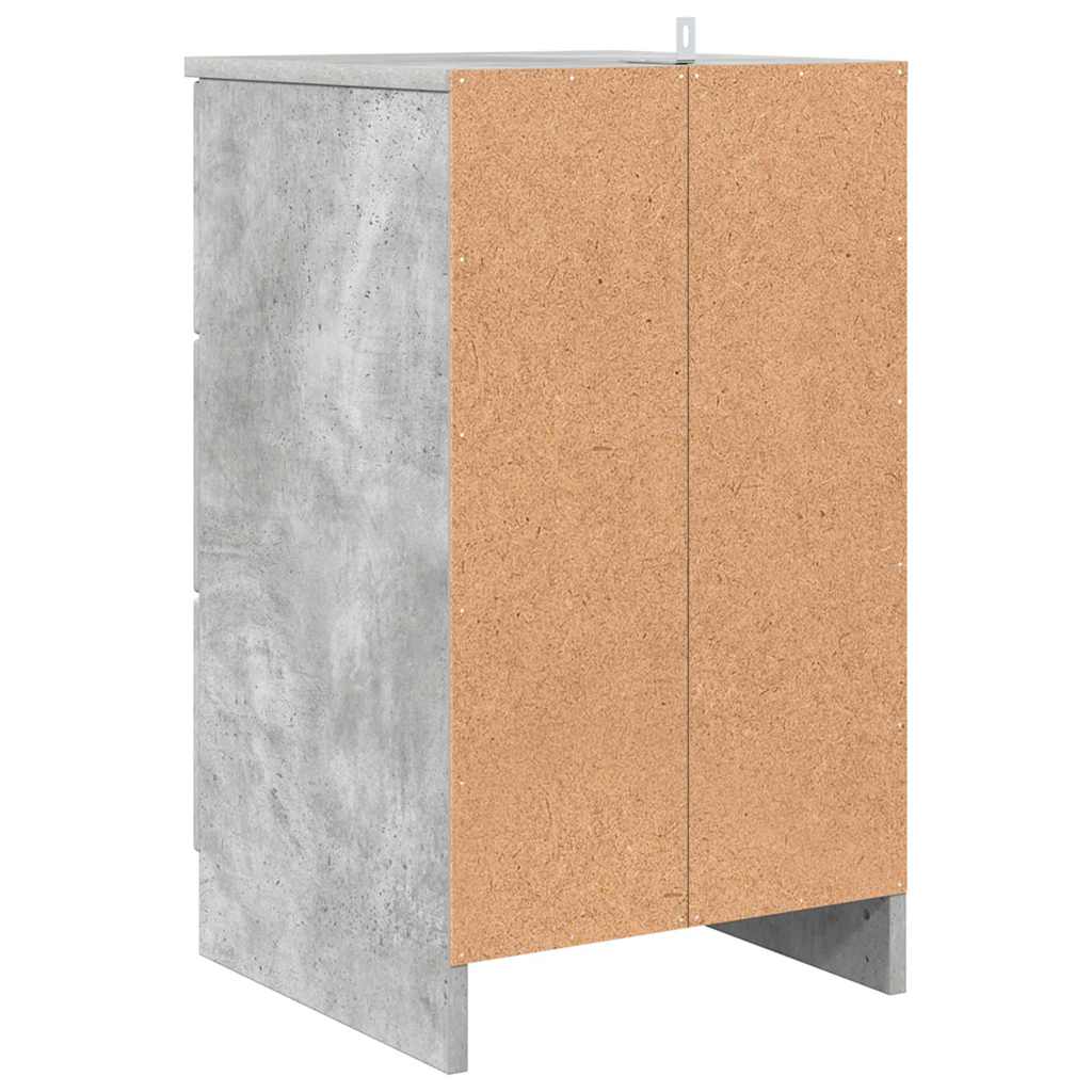 Dulap de noapte Gri beton 38 x 38 x 66 cm Lemn compozit