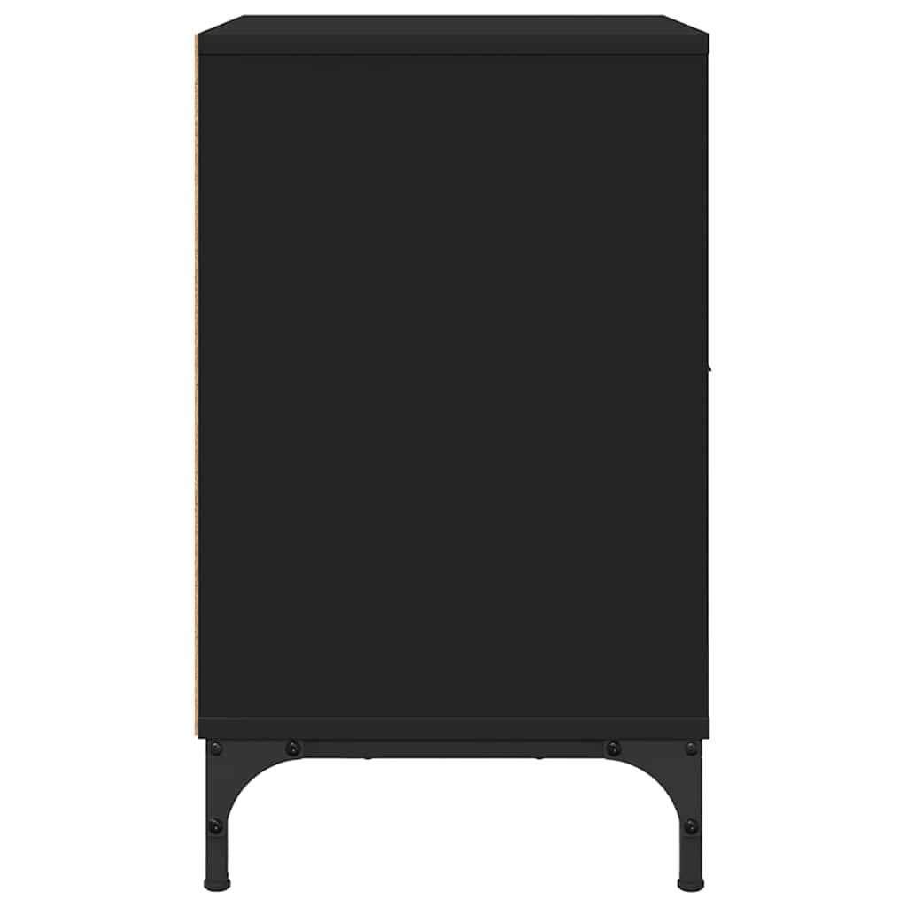 Mese de noptieră 2 pcs Negru 49 x 36 x 61 cm Lemn compozit