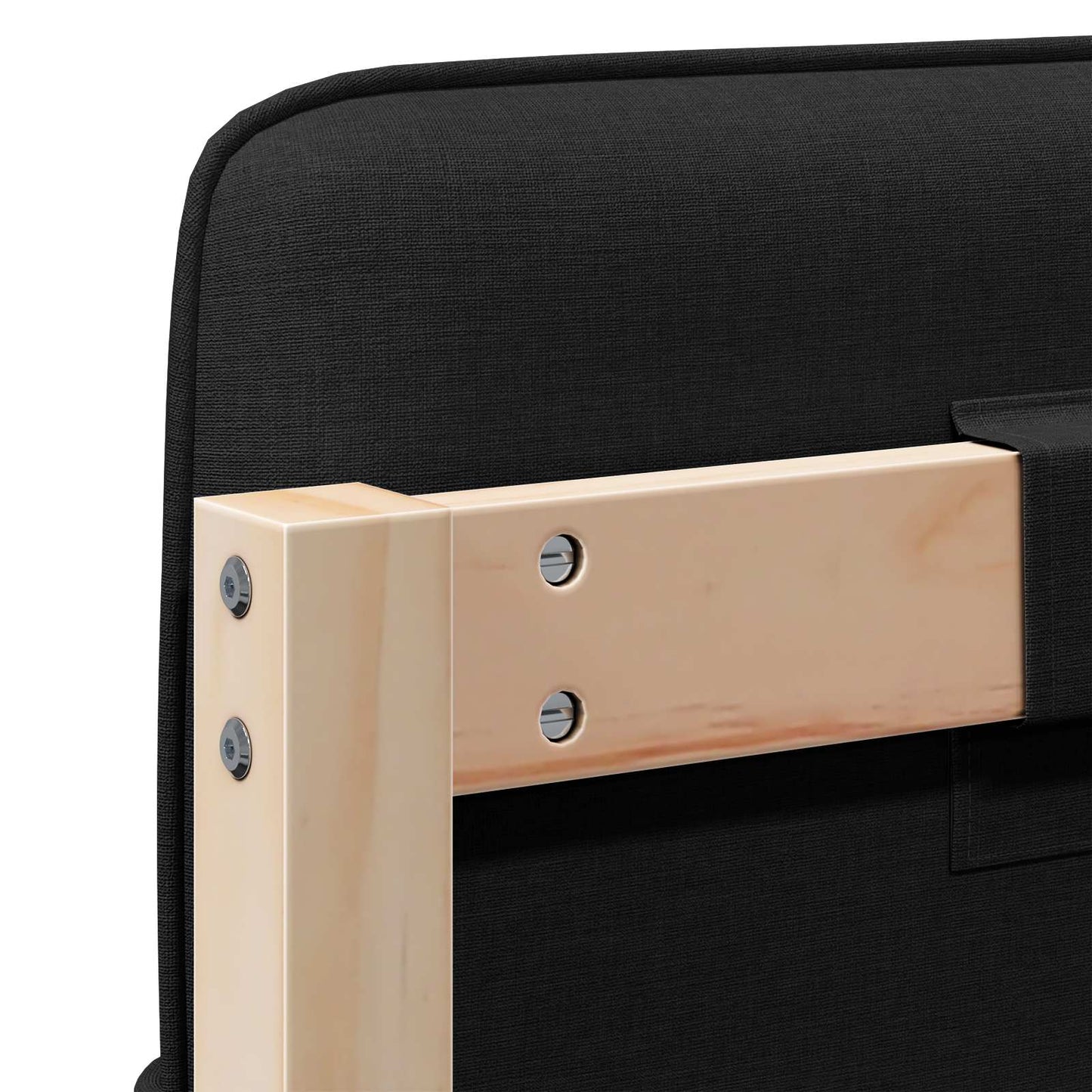 Tăblie tapițată Maro și negru 150 cm Lemn de pin masiv