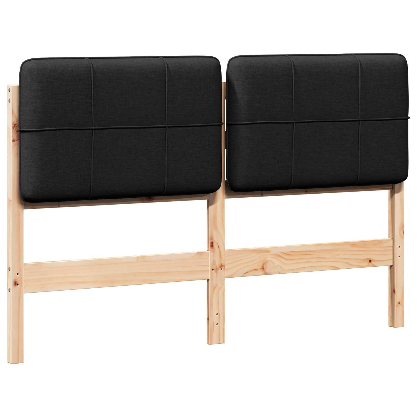 Tăblie tapițată Maro și negru 150 cm Lemn de pin masiv