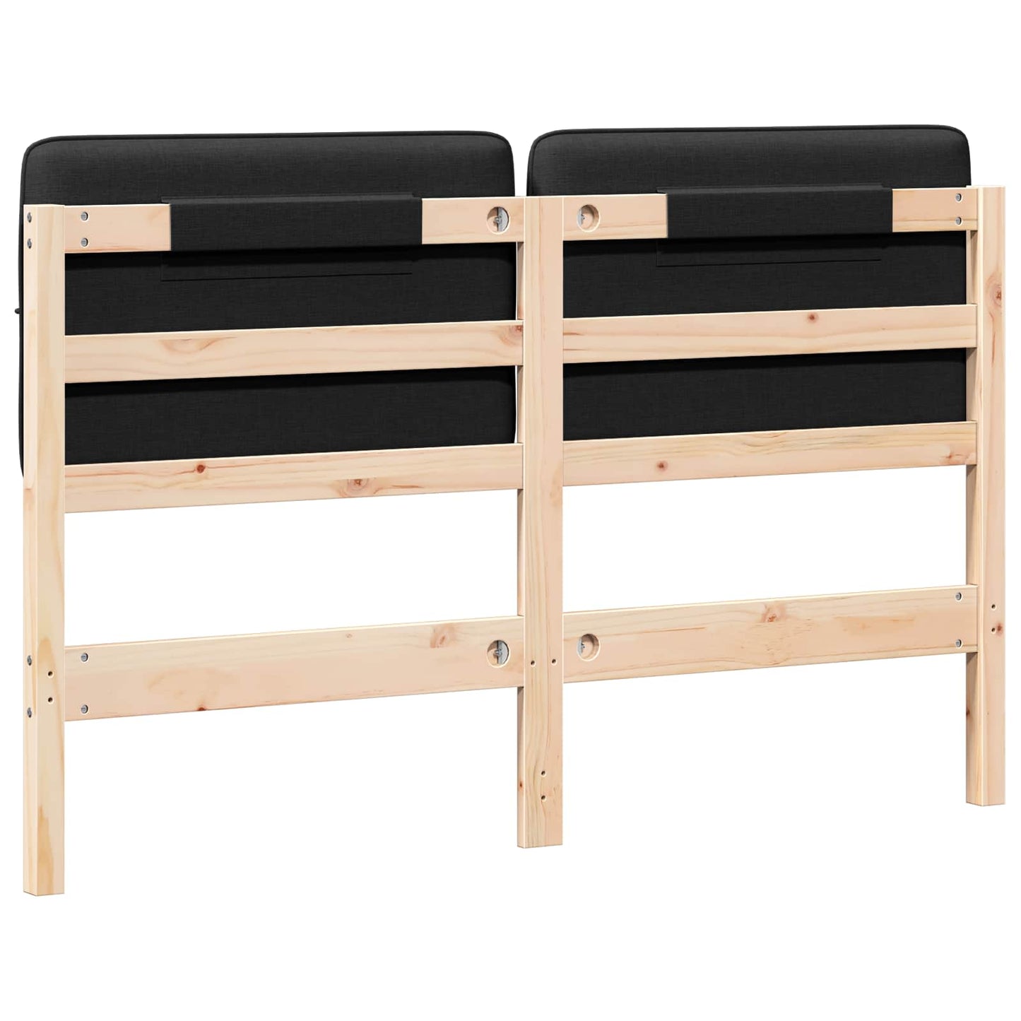 Tăblie tapițată Maro și negru 150 cm Lemn de pin masiv