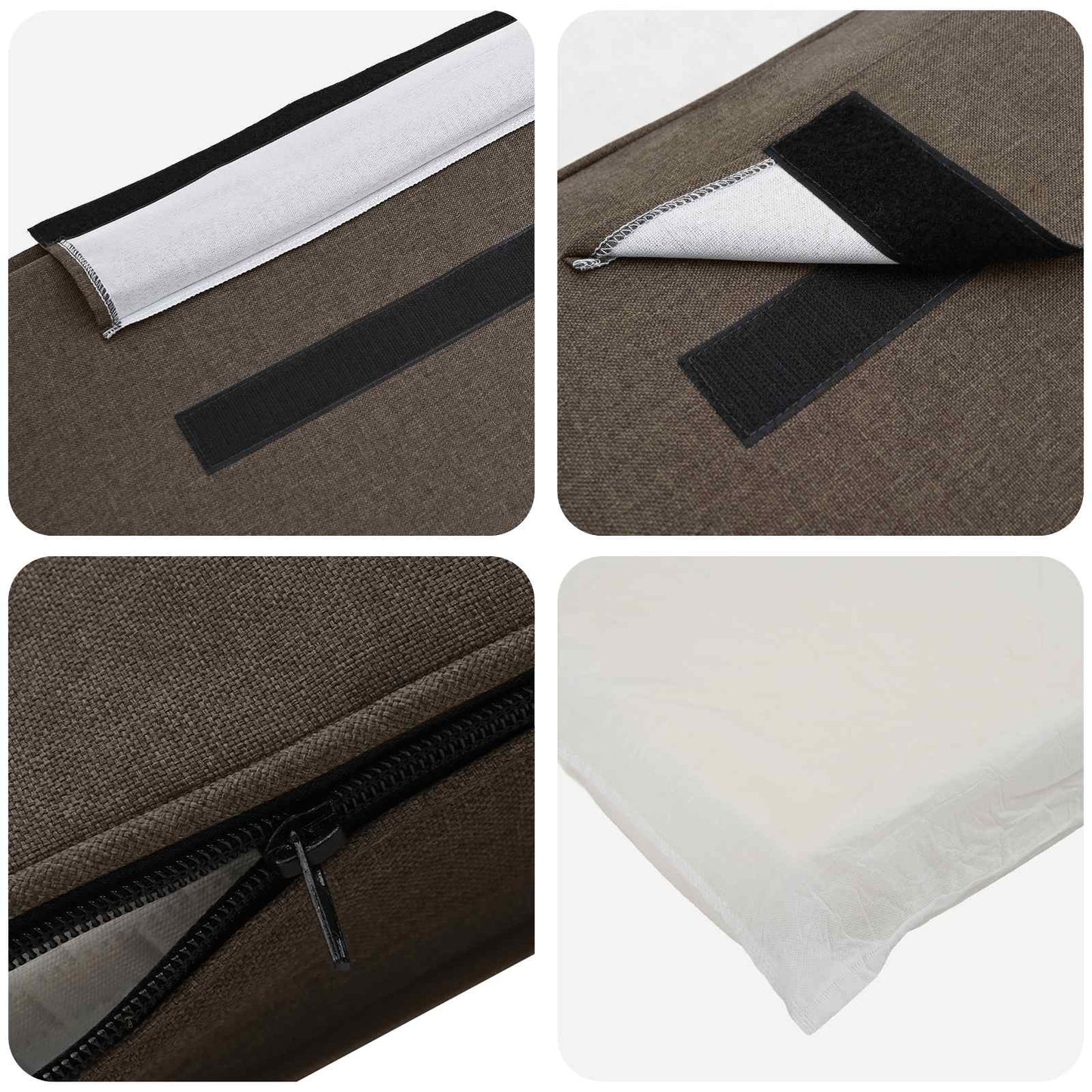 Tăblie tapițată Maro și taupe 150 cm Lemn de pin masiv