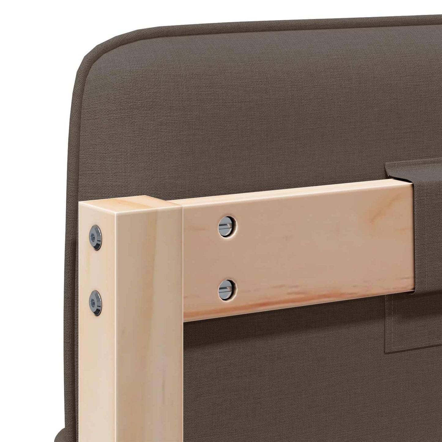 Tăblie tapițată Maro și taupe 150 cm Lemn de pin masiv