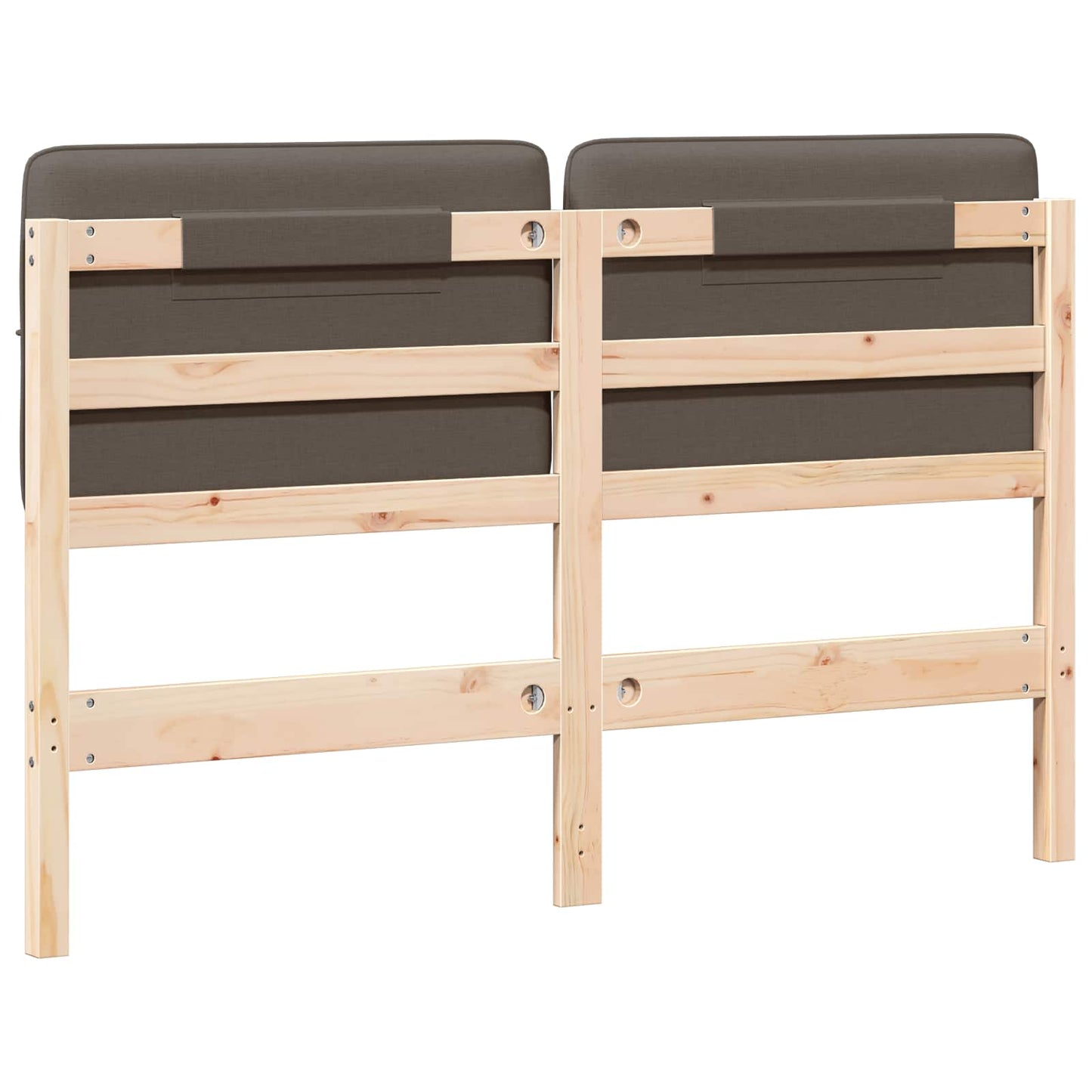 Tăblie tapițată Maro și taupe 150 cm Lemn de pin masiv