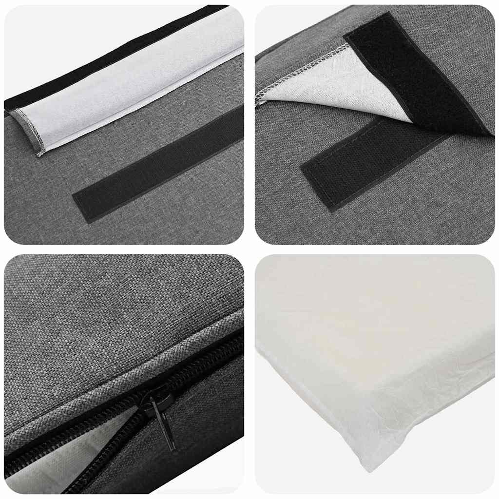 Tăblie tapițată Alb și gri deschis 140 cm Lemn de pin masiv