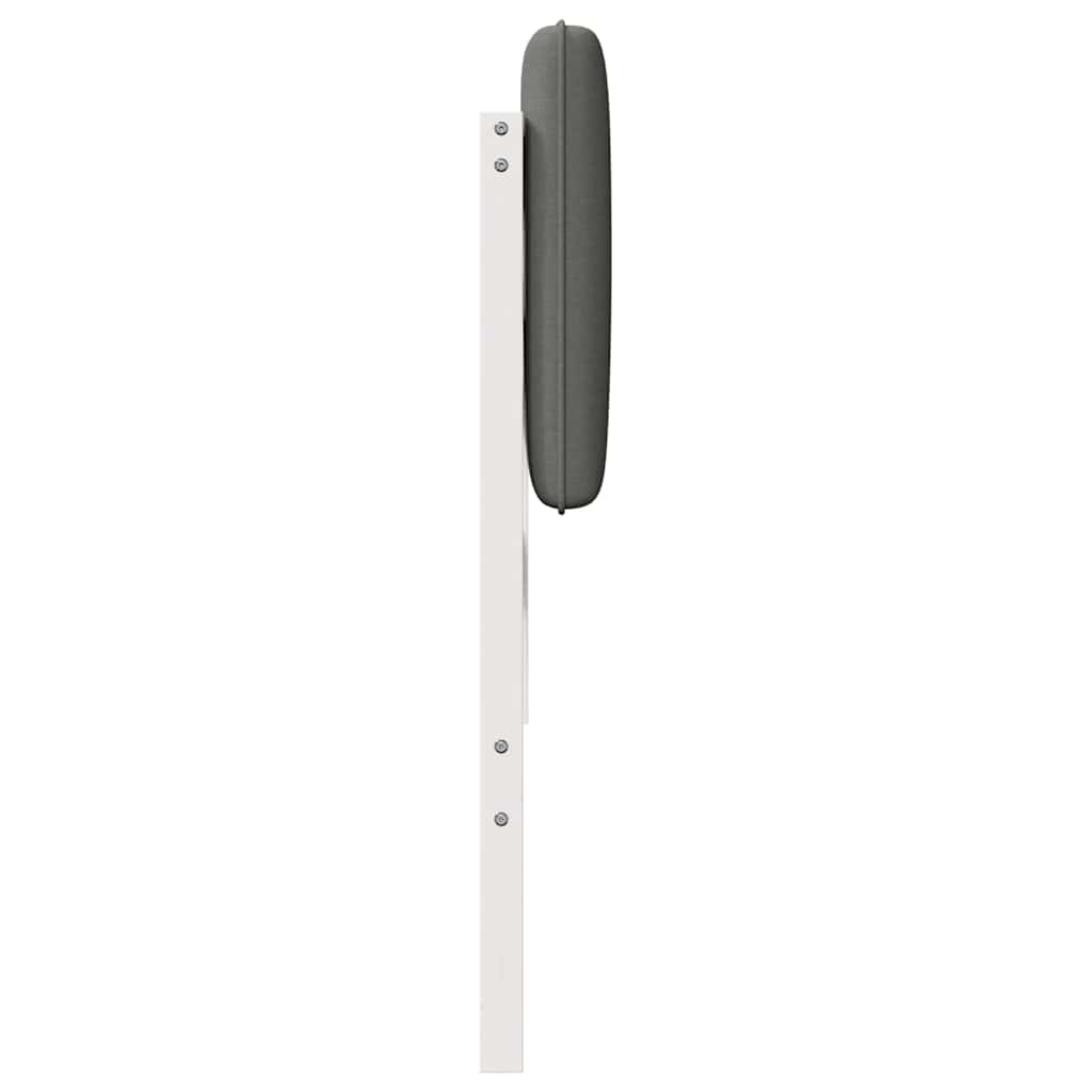 Tăblie tapițată Alb și gri deschis 140 cm Lemn de pin masiv