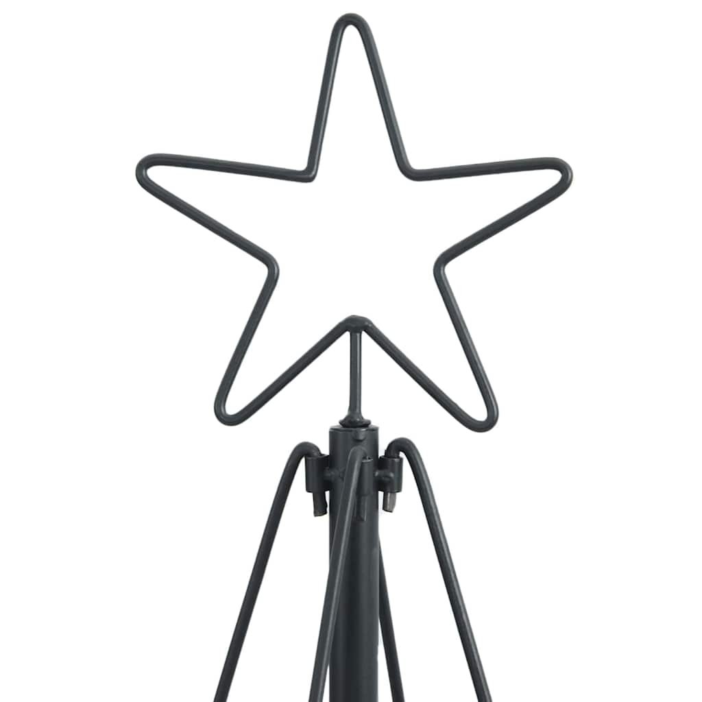 Brad de Crăciun în Formă de Con cu suport Negru 150 cm Oțel - Vendito