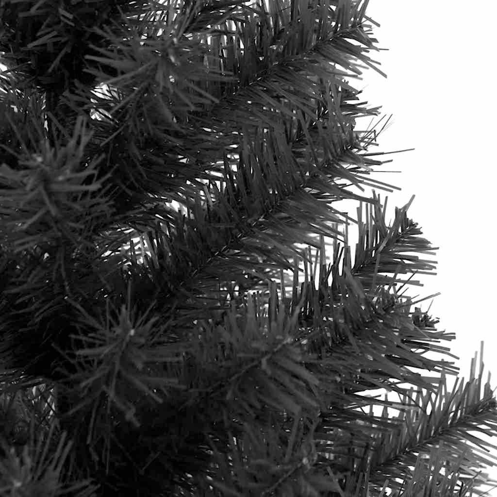 Brad de Crăciun cu 300 LED cu suport Negru 180 cm PVC