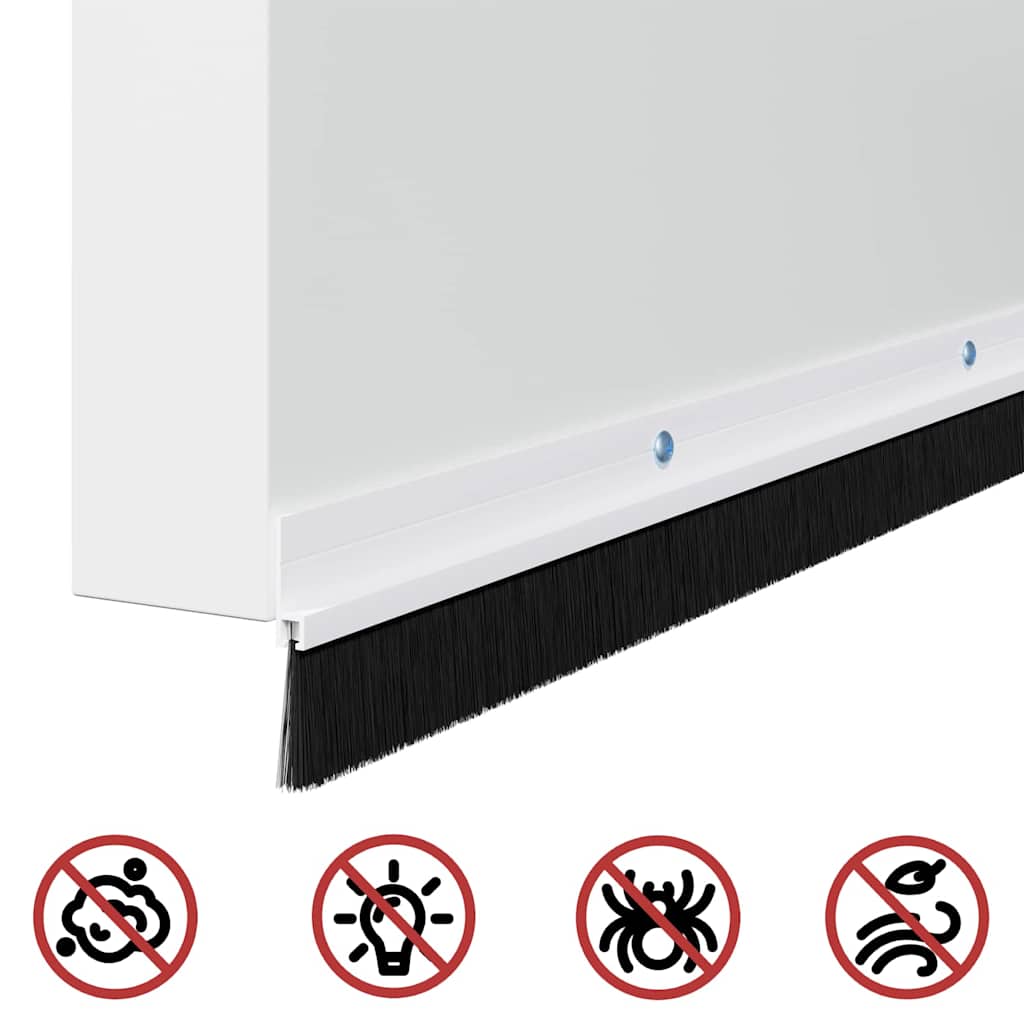 Perdele de ușă cu perii cu montare prin înșurubare 12 pcs Alb