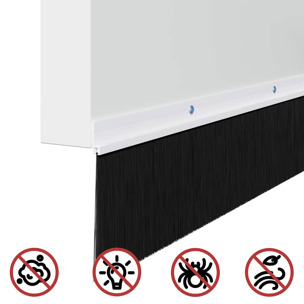 Perdele de ușă cu perii cu montare prin înșurubare 12 pcs Alb