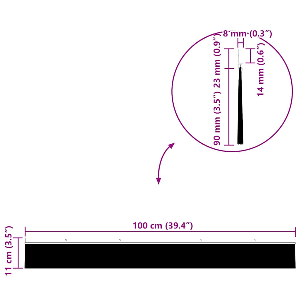 Perdele de ușă cu perii cu montare prin înșurubare 12 pcs Alb