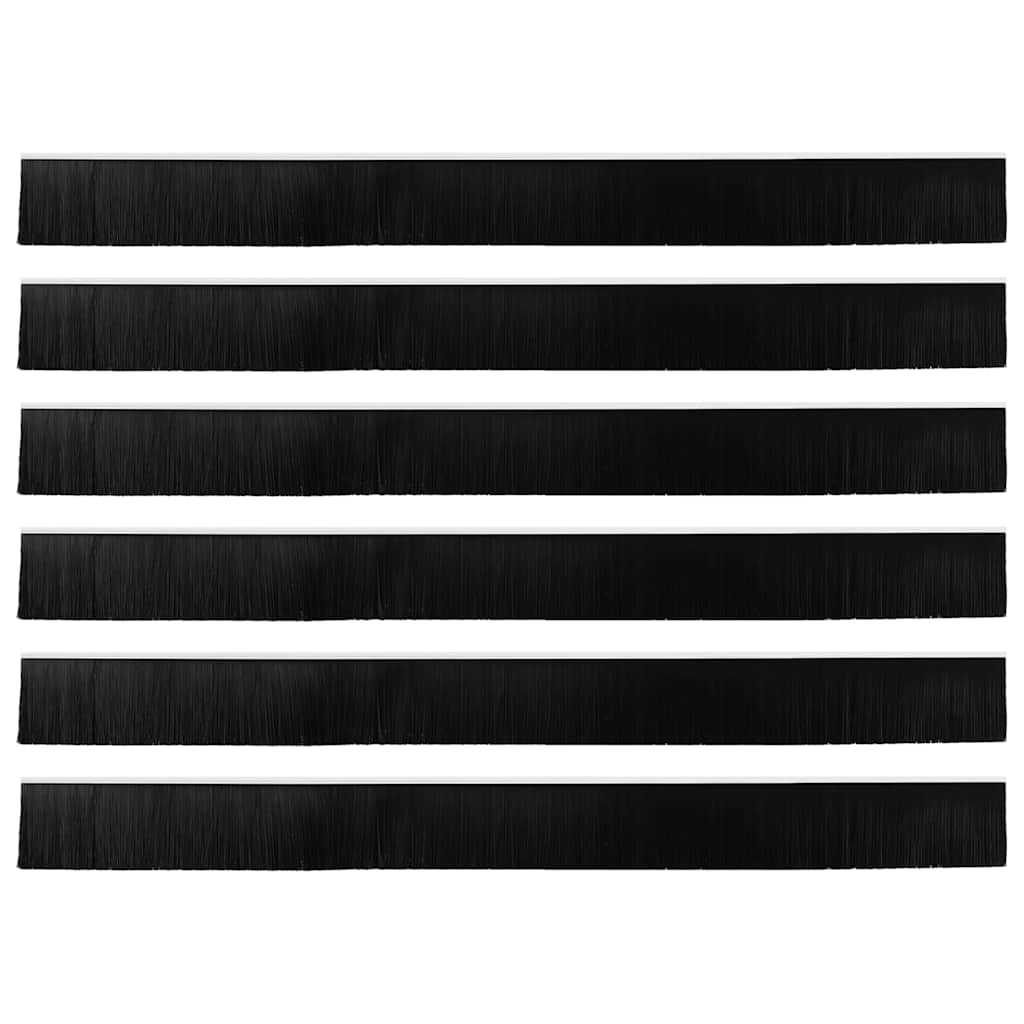 Perdele de ușă cu perii cu montare prin înșurubare 6 pcs Alb