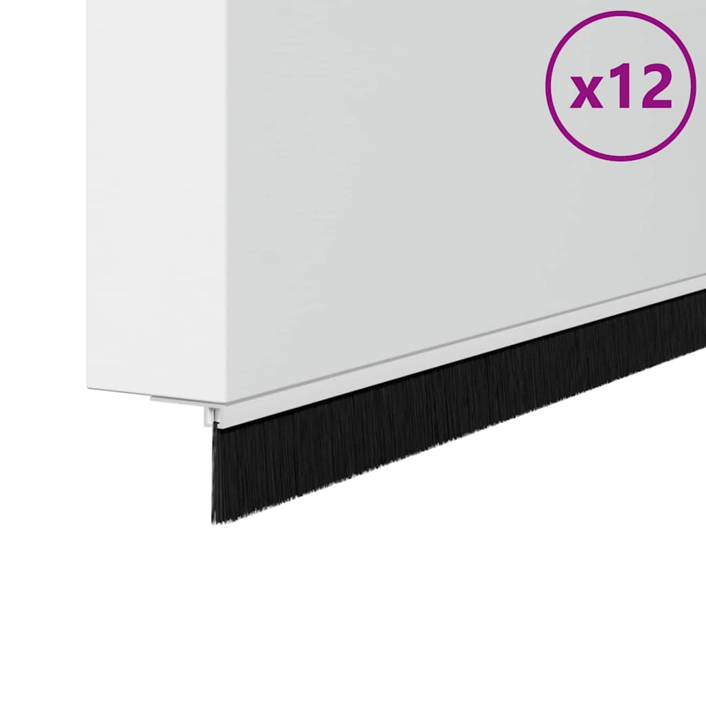 Perdele de ușă cu perii cu montare prin înșurubare 12 pcs Alb