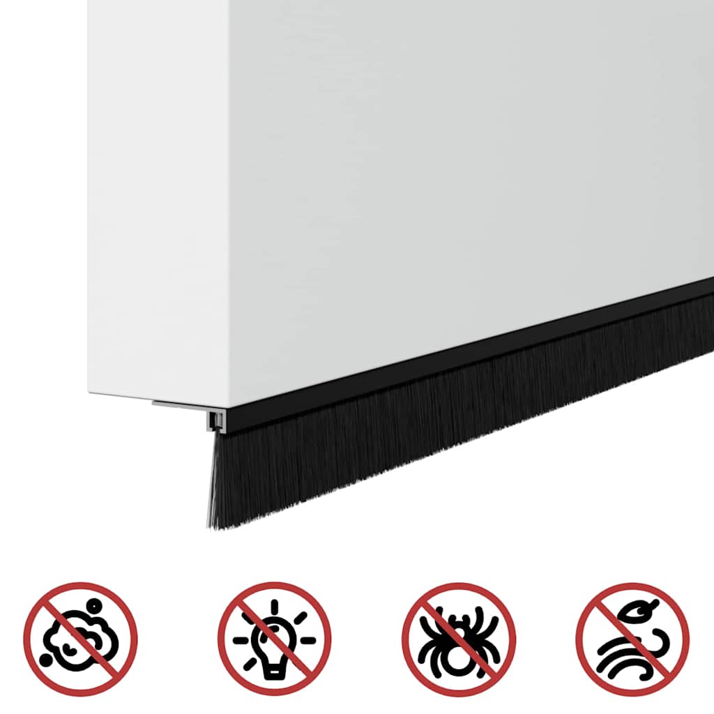 Dopuri pentru uși autoadezive 12 pcs Negru 100 cm