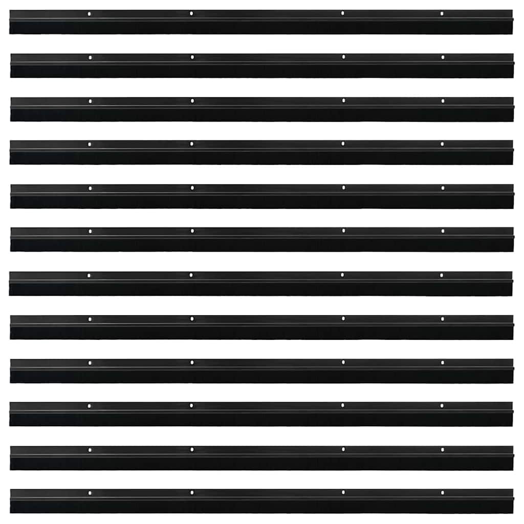 Perdele de ușă cu perii cu montare prin înșurubare 12 pcs Negru