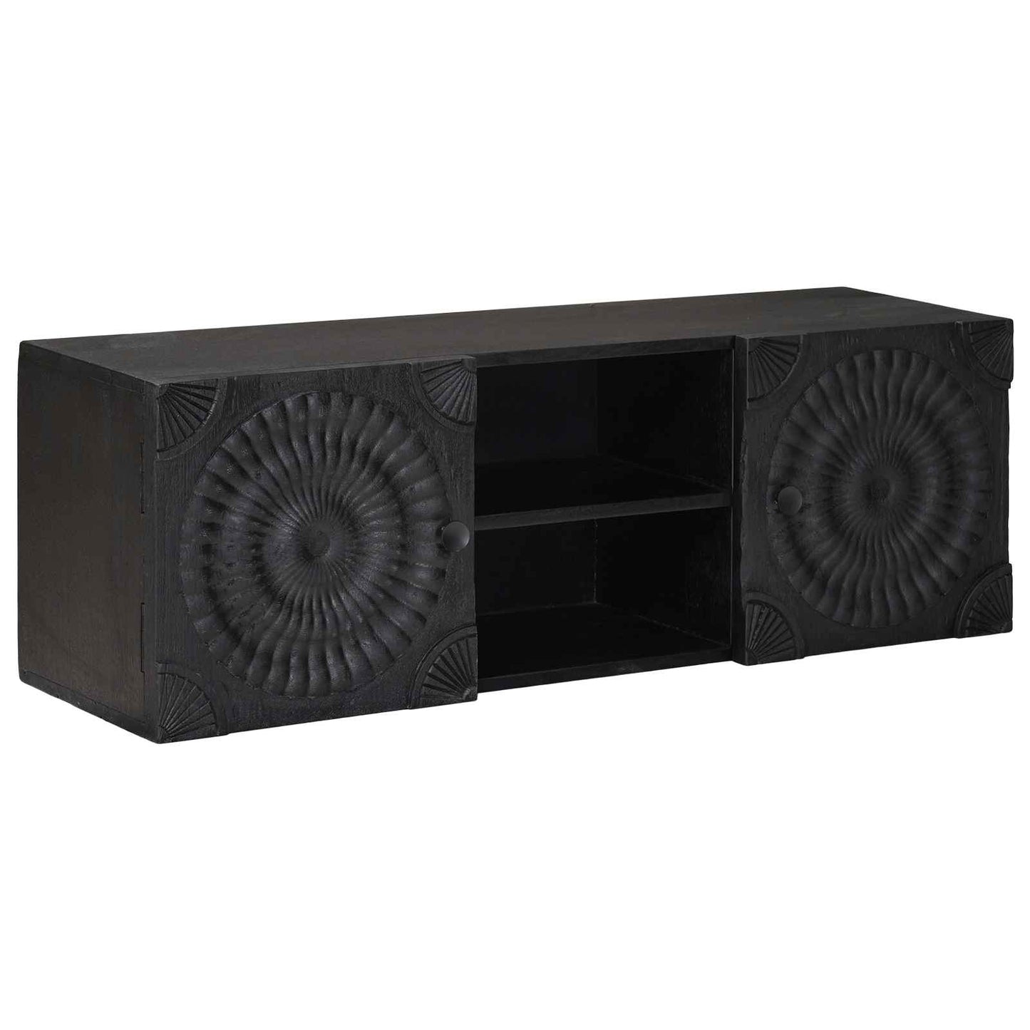Cabinet TV cu raft cu depozitare cu ușă Negru 105 x 30 x 35 cm