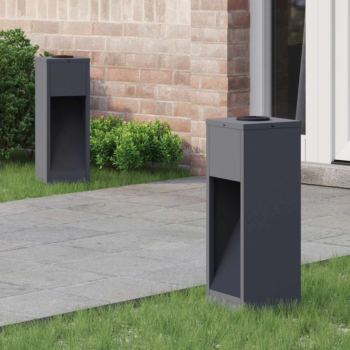 Lampa de parcurs LED solar 2 pcs Antracit Oțel laminat la rece