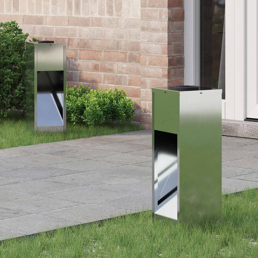 Lampa de parcurs LED solar 2 pcs Argintiu Galvanizat