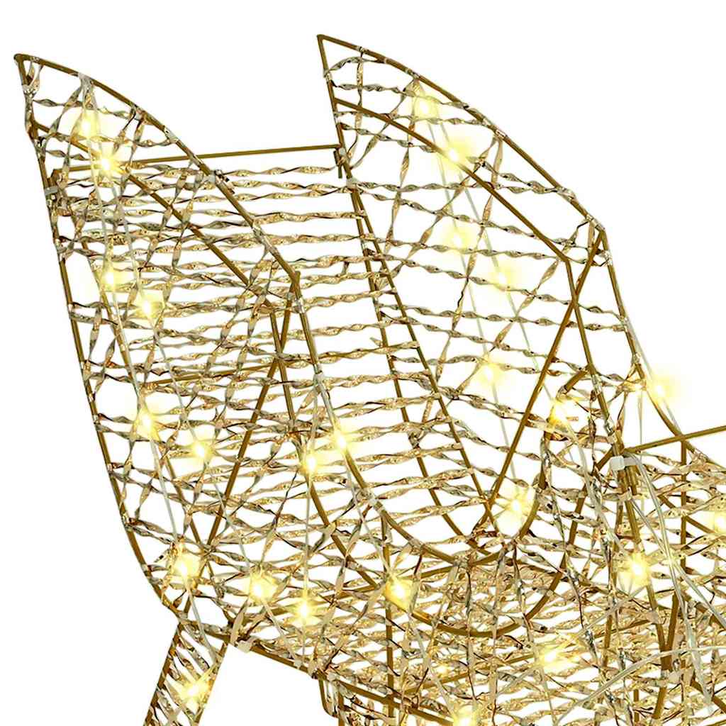 Sanie cu ren cu 200 LED Alb cald 70 x 26 x 129 cm PET