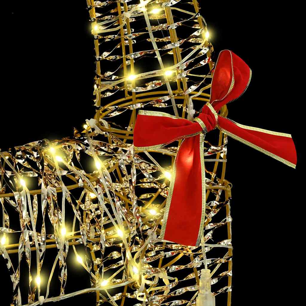 Sanie cu ren cu 200 LED Alb cald 70 x 26 x 129 cm PET