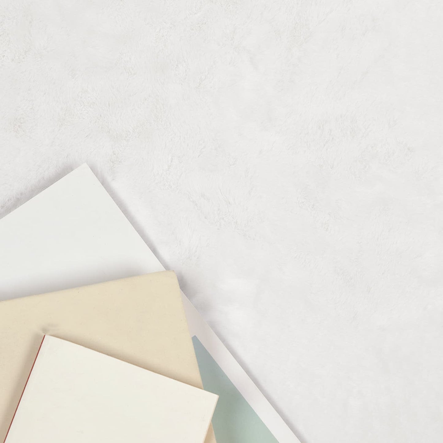 Covor din Blană Faux de Iepure Olite Alb Ø 120 cm Poliester