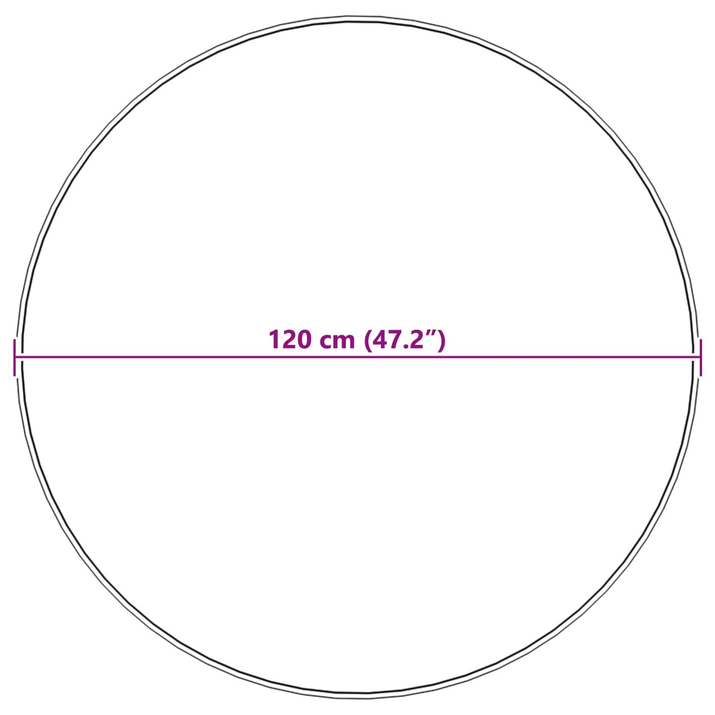 Covor din Blană Faux de Iepure Olite Negru Ø 120 cm Poliester