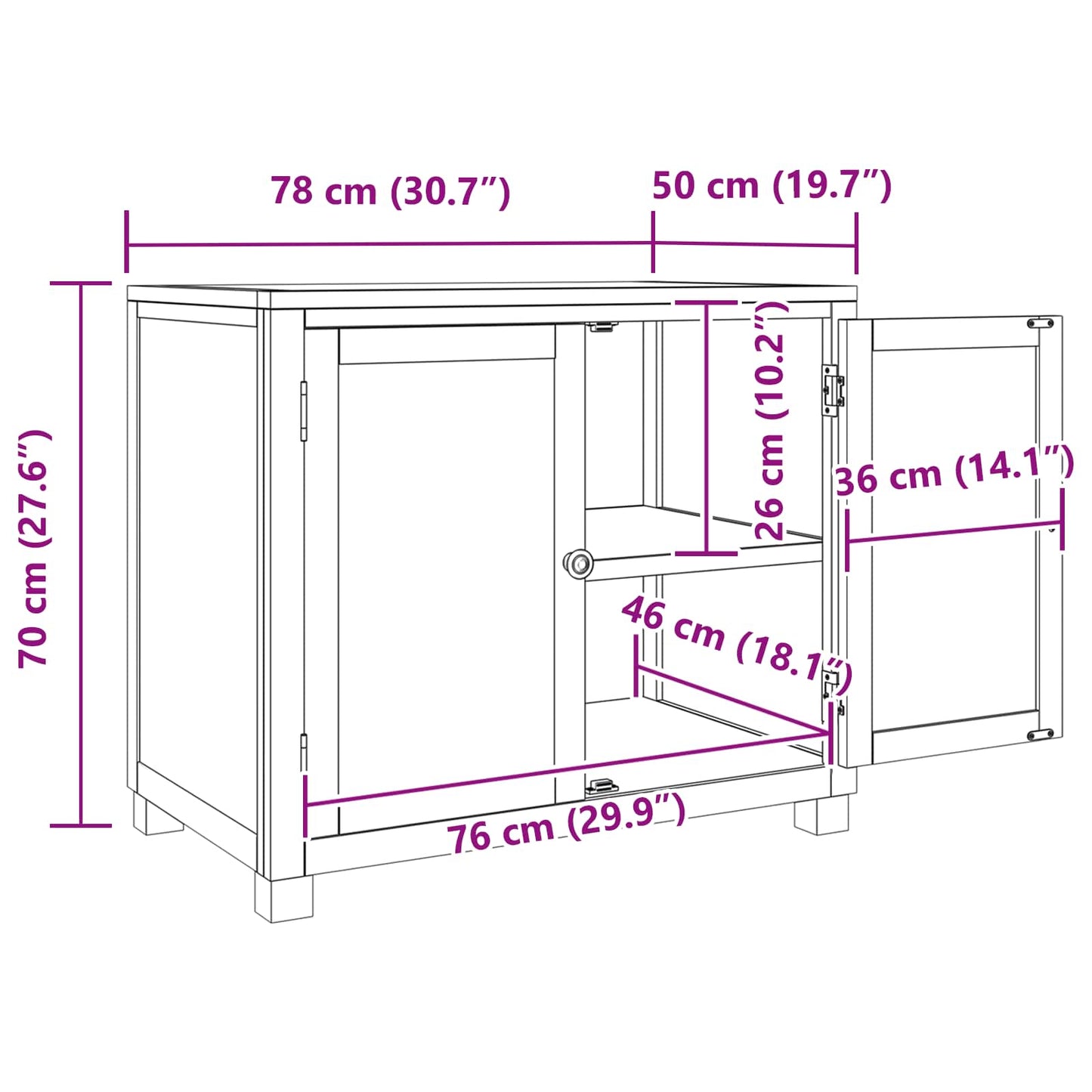 Dulap cu depozitare cu ușă Maro Lemn compozit