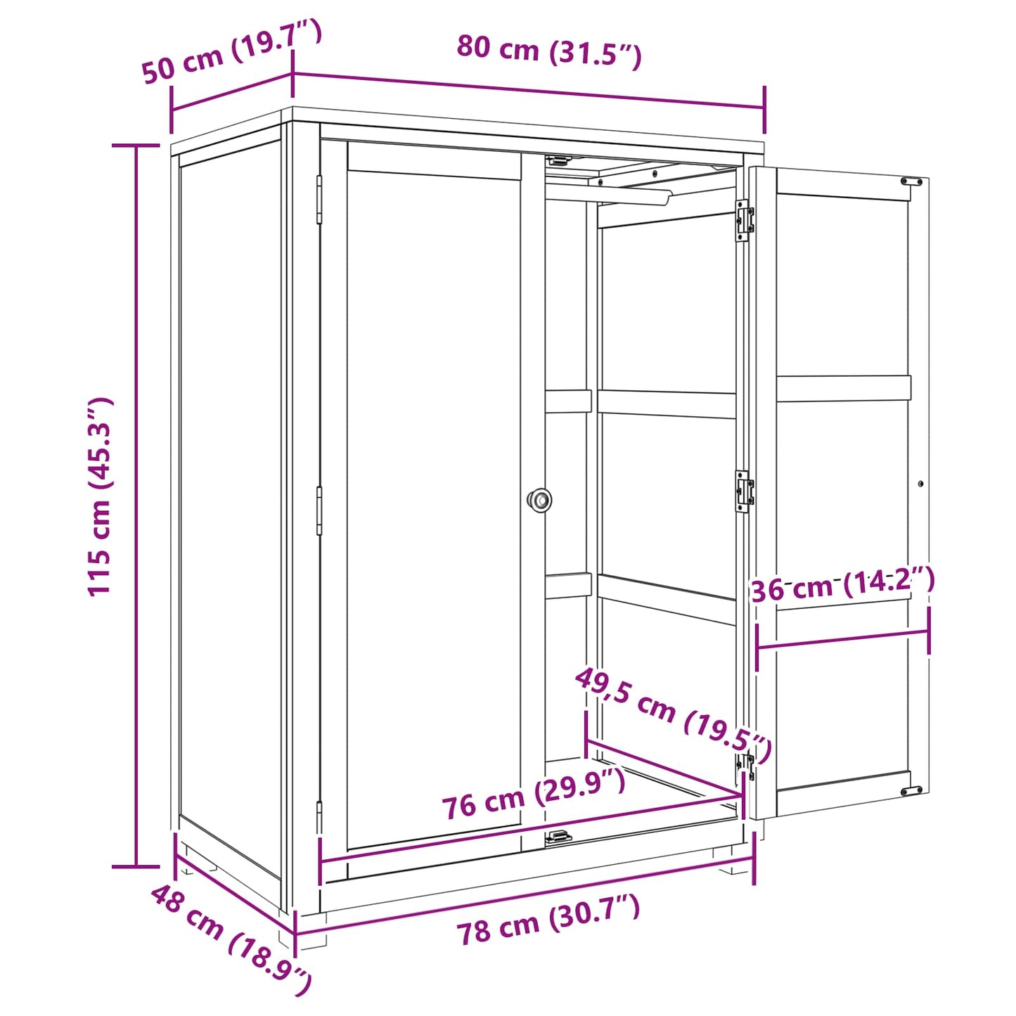 Dulap cu depozitare cu ușă Maro Lemn compozit