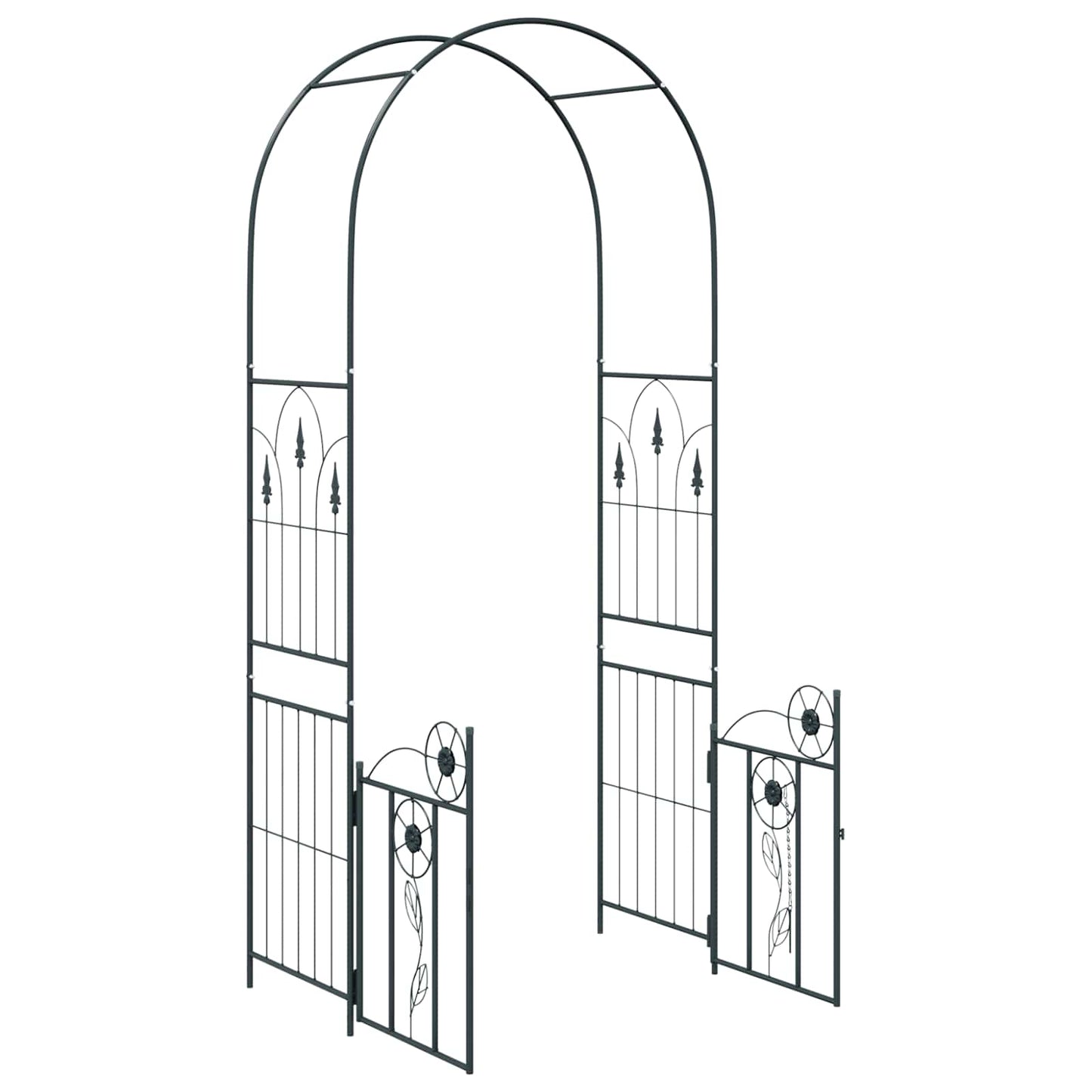 Arc de Grădină cu blocare Negru 102 x 50 x 218 cm