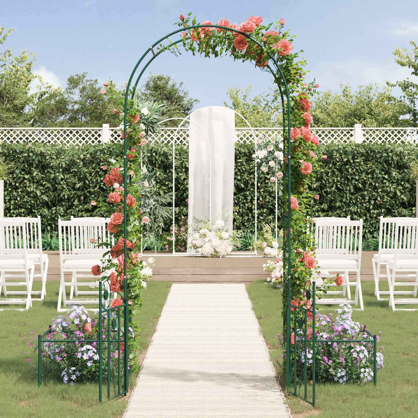 Arc de Grădină cu blocare Verde 203 x 50 x 218 cm