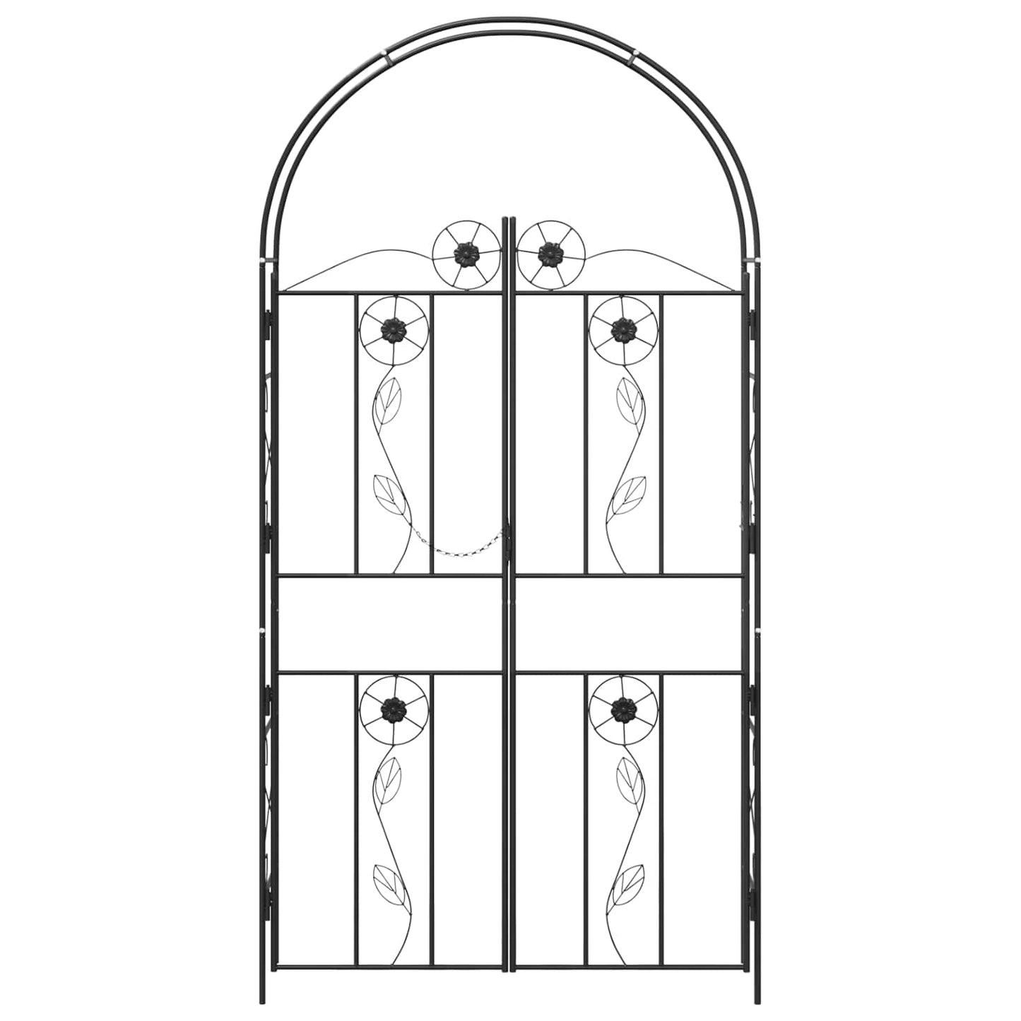 Arc de Grădină Simplu Negru 115 x 37 x 226 cm