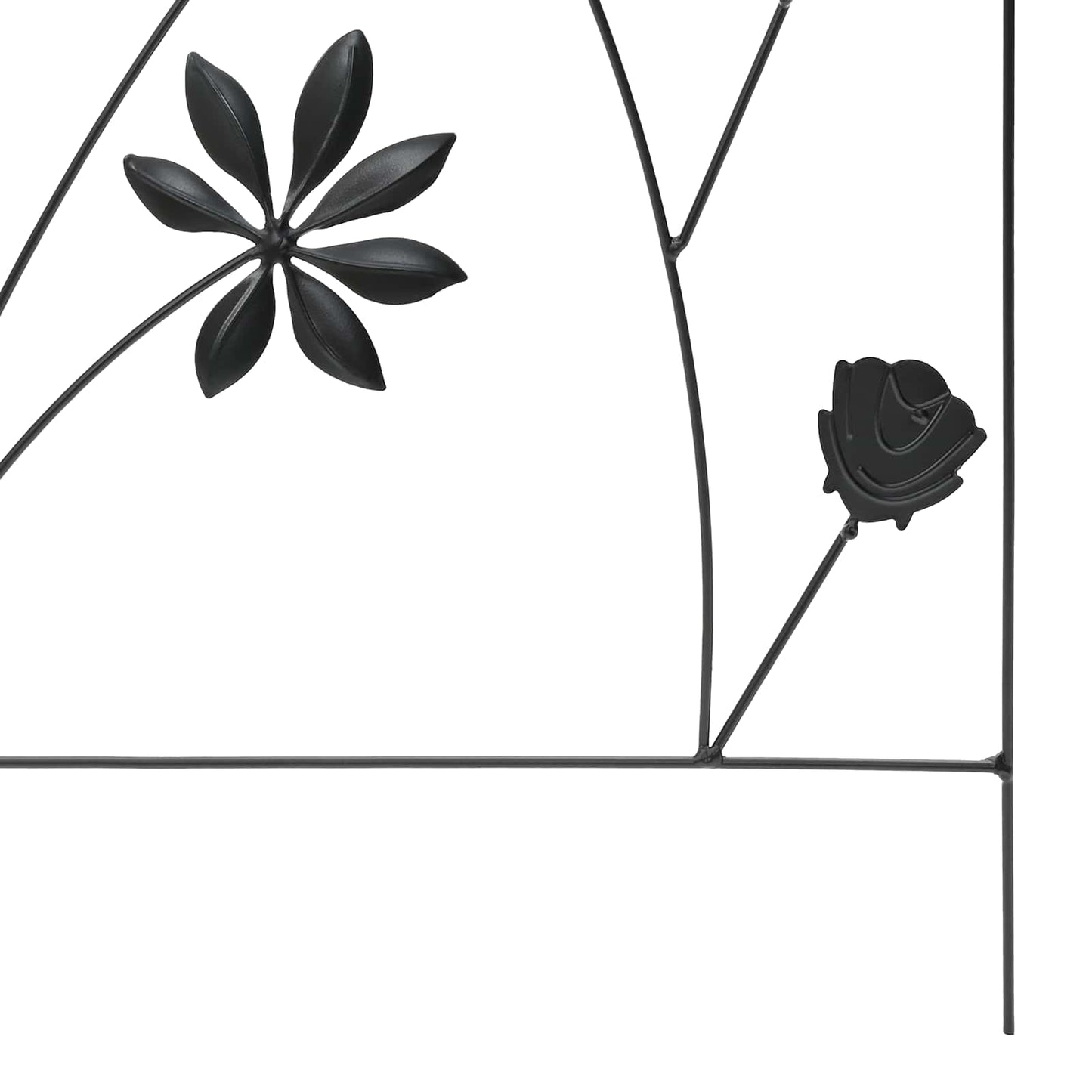 Gard de Grădină cu blocare 3 pcs Negru 112 x 39,5 cm Oțel