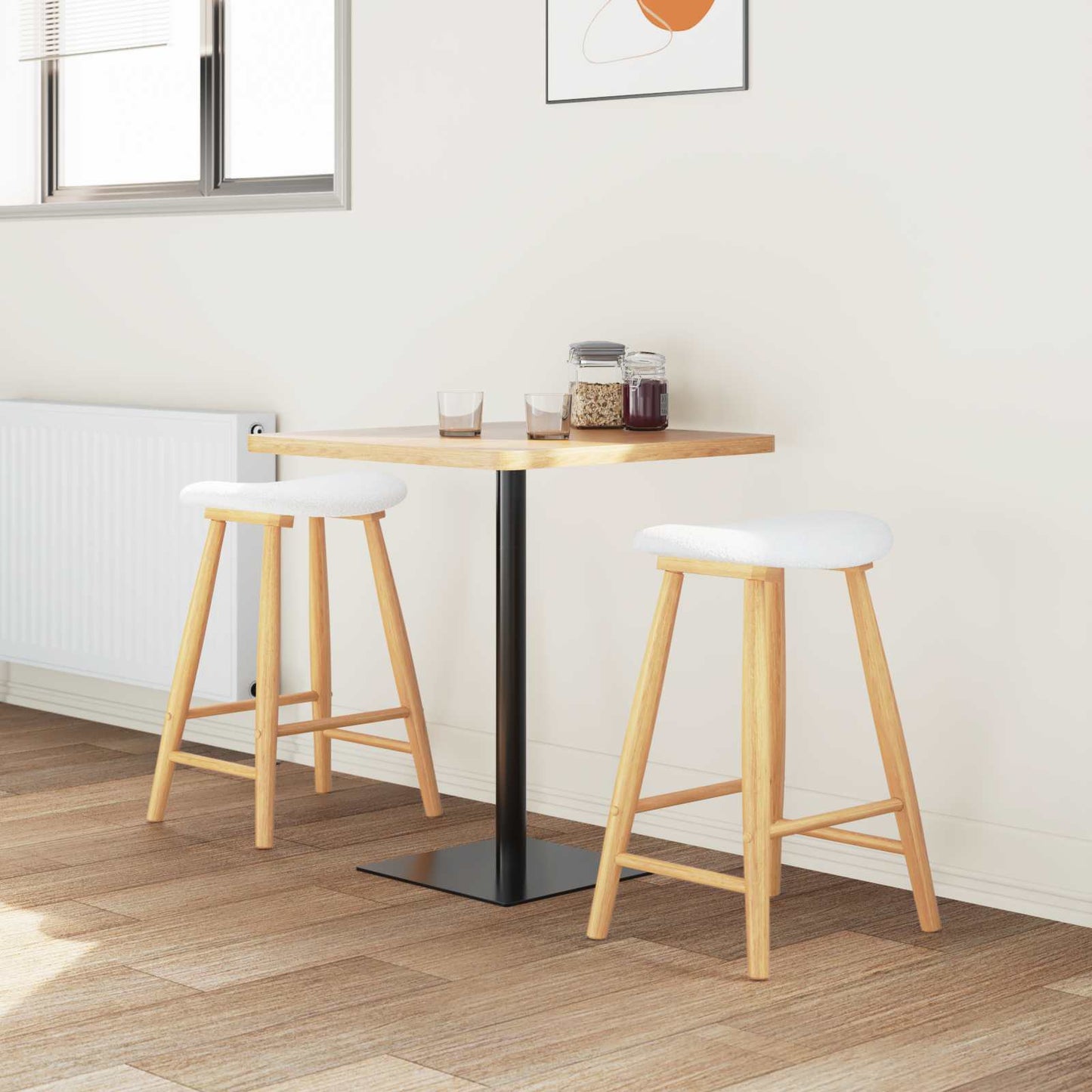 Scaune de dining 2 pcs natural 46 x 37 x 63 cm