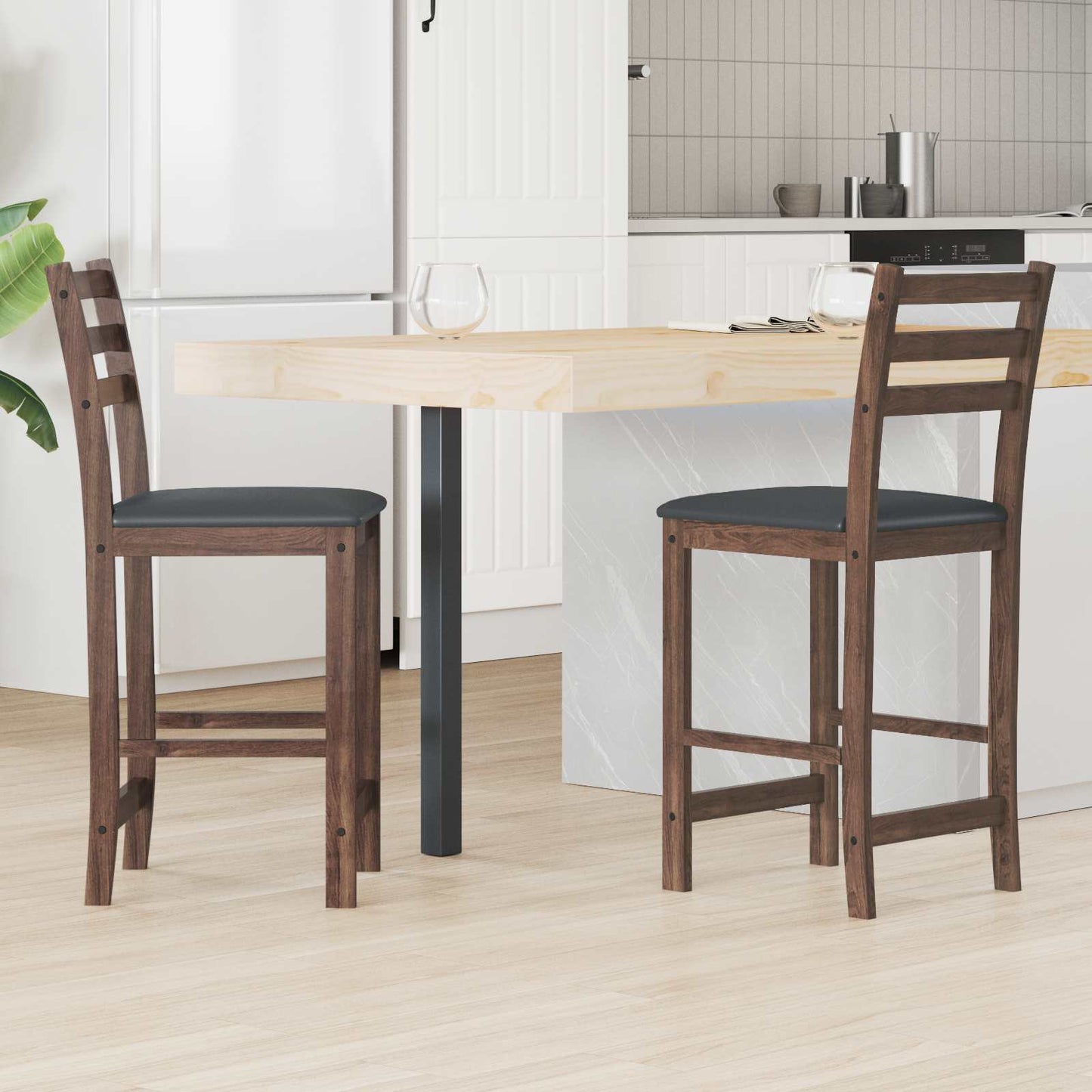 Scaune de dining 2 pcs Maro deschis 40 x 47,5 x 99,5 cm