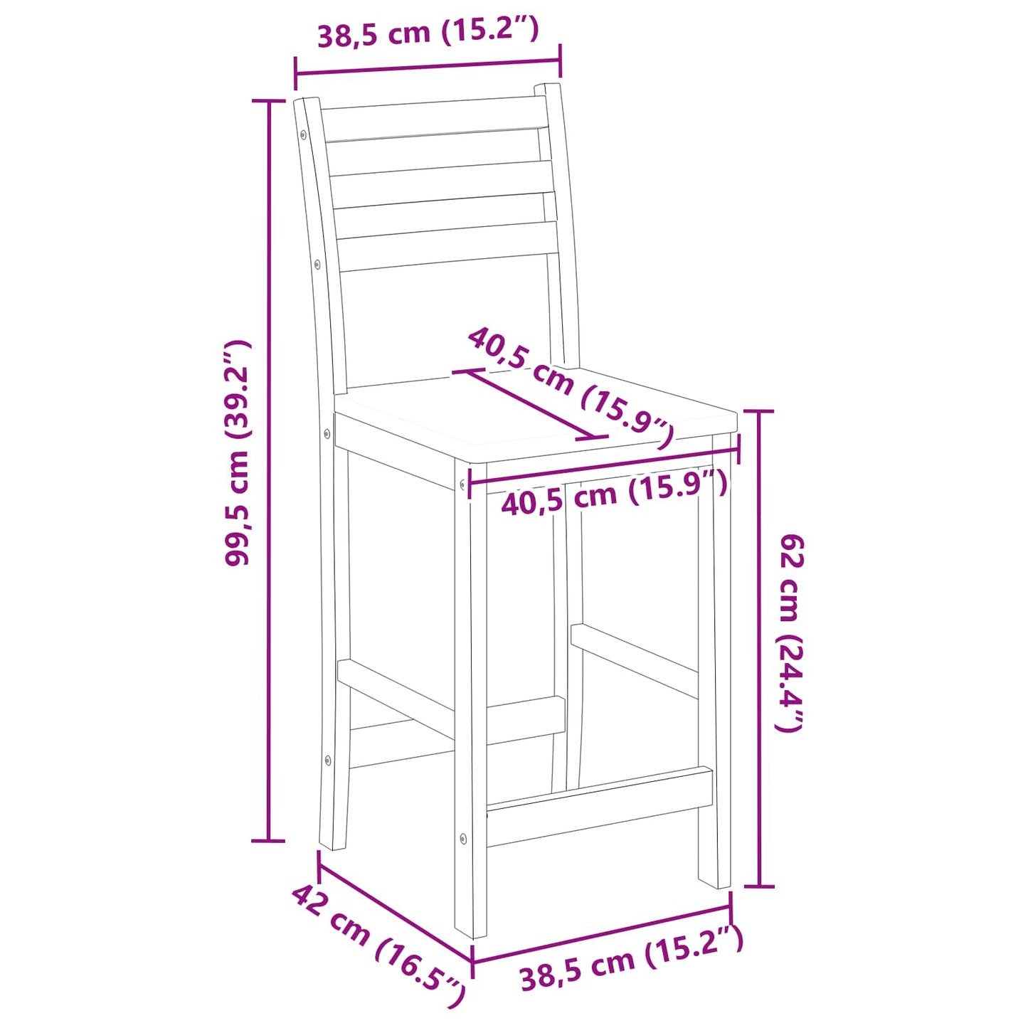 Scaune de dining 2 pcs Alb 40 x 47,5 x 99,5 cm