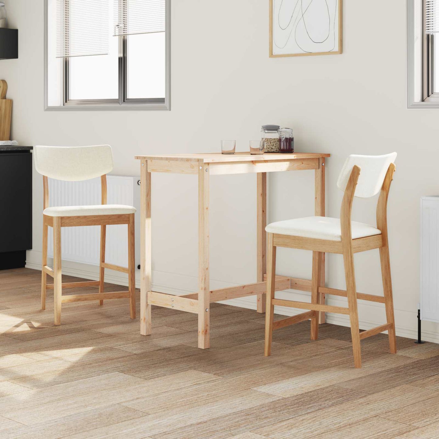 Scaune de dining 2 pcs natural 48 x 49 x 95 cm