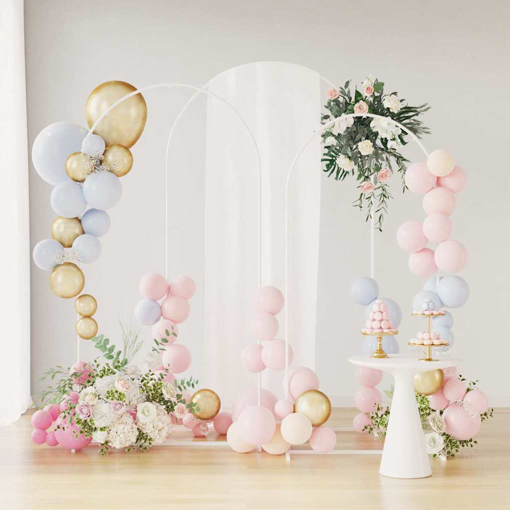 Arc de nuntă 3 pcs Alb Oțel