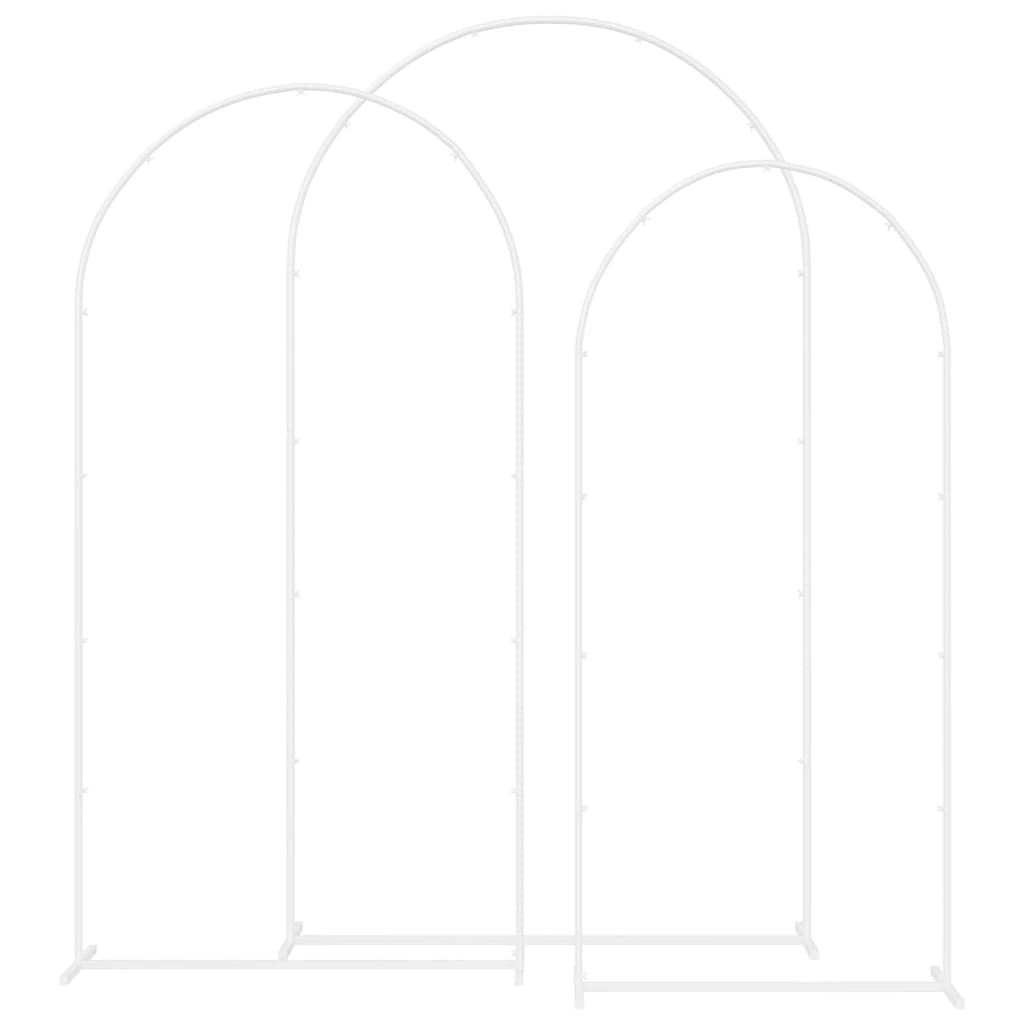 Arc de nuntă 3 pcs Alb Oțel